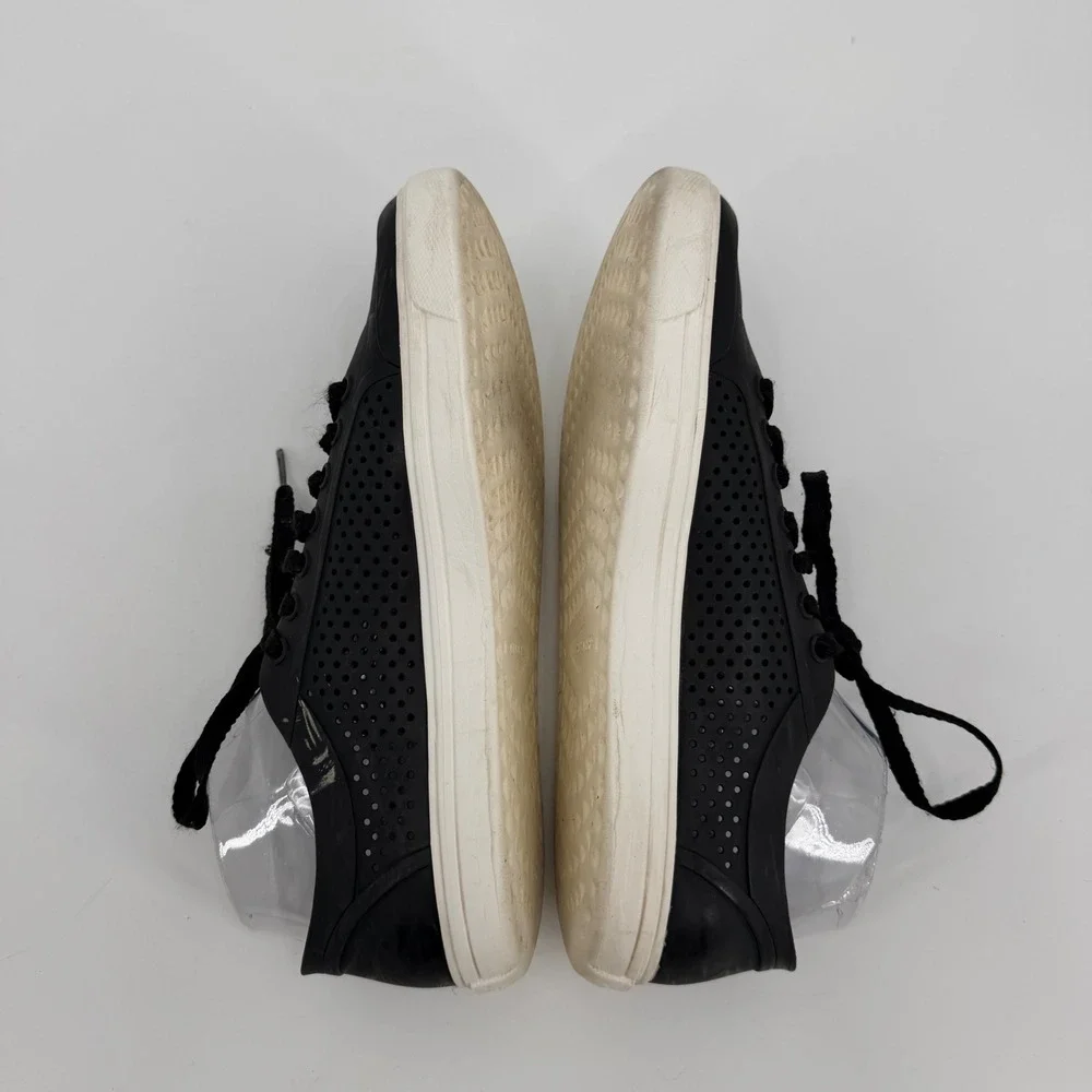 Crocs Citilane Roka Court Black White Perforated Lace Up Sneakers 204954 W11